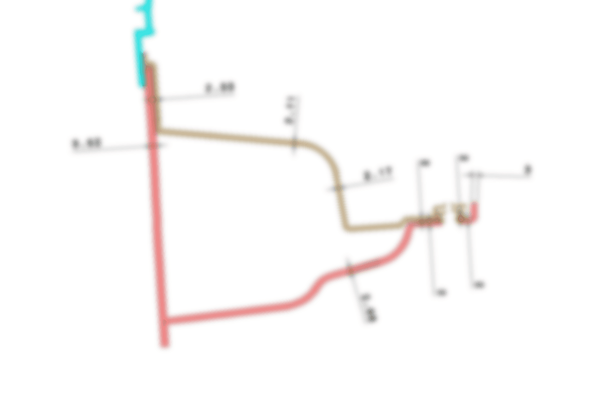 Section-cut thickness diagram with per-segment dimensions
